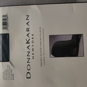Donna Karan microsuede matte control top tights in charcoal gray and size tall